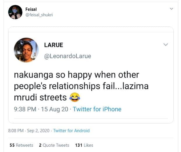 Feisal feisal_shukri larue leonardolarue nakuanga so happy when other people's r