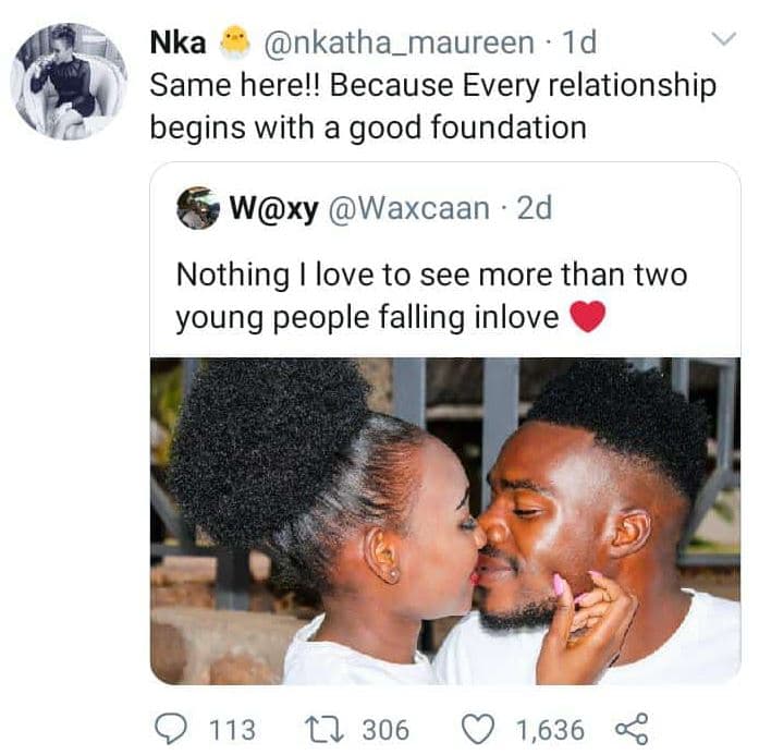 Nka nkatha_maureen 1d same herel! because every relationship begins with a good