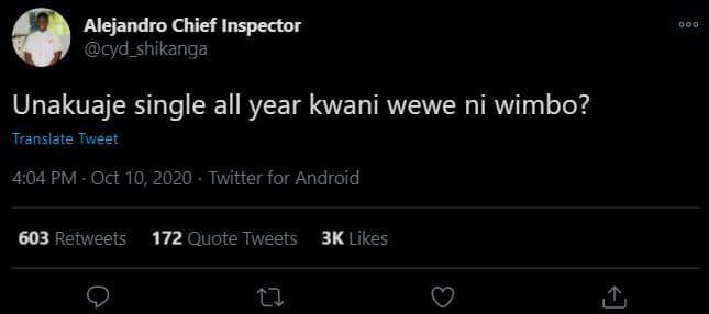 Alejandro chief inspector cyd_shikanga unakuaje single all year kwani wewe ni wi
