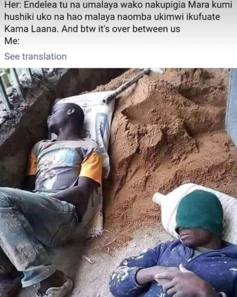 Her endelea tu na umalaya wako nakupigia mara kumi hushiki uko na hao malaya nao