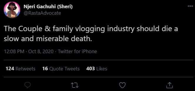 Njeri gachuhi sheri rastaadvocate the couple family vlogging industry should die