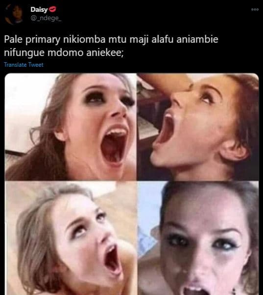 Daisy _ndege pale primary nikiomba mtu maji alafu aniambie nifungue mdomo anieke