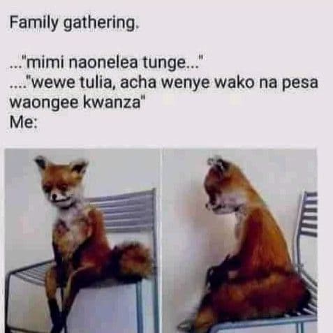 Family gathering mimi naonelea tunge wewe tulia, acha wenye wako na pesa waongee