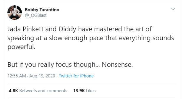 Bobby tarantino ogblast jada pinkett and diddy have mastered the art of speaking