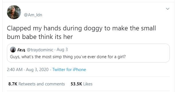 Am_idn clapped my hands during doggy to make the small bum babe think its her ke