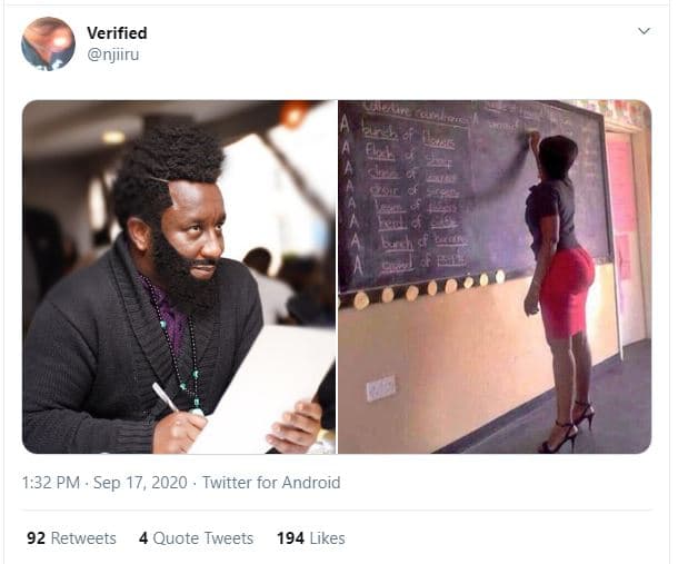 Verified njiiru 1.32 pm sep 17, twitter for android 92 retweets quote tweets 194