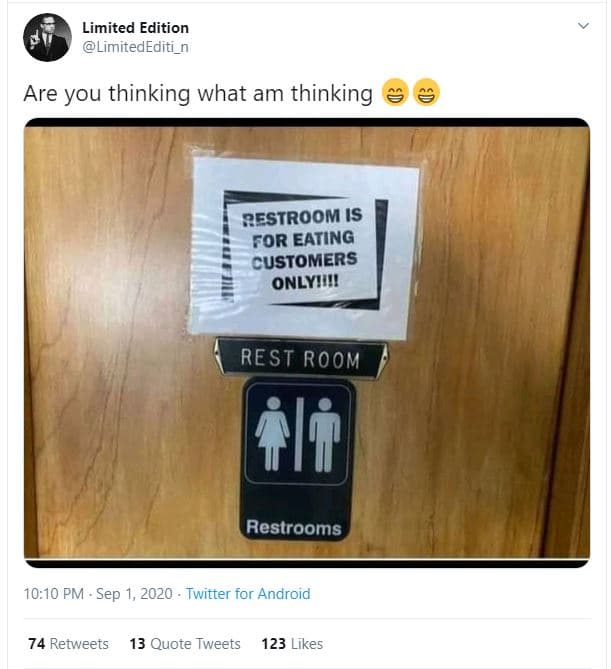 Limited edition limitedediti_n are you thinking what am thinking restroom is for