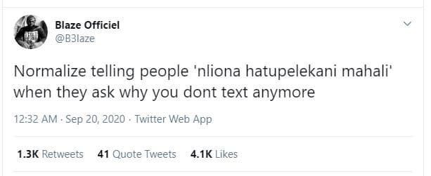 Blaze officiel bblaze normalize telling people 'nliona hatupelekani mahali' when