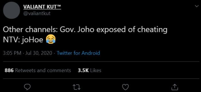 Valiani kui valiantkut other channels gov. joho exposed of cheating ntv johoe 3.