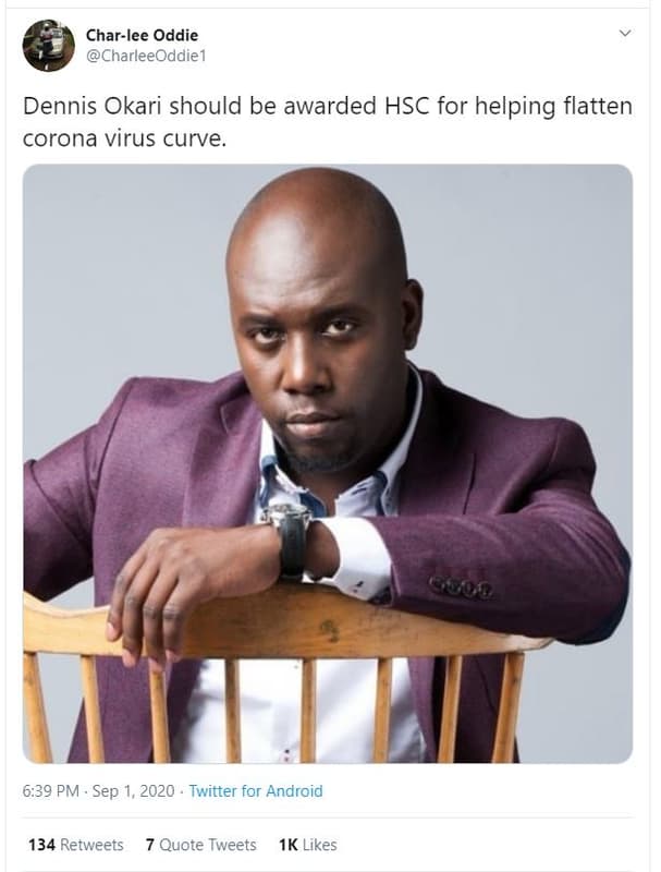 Charlee oddie charleeoddie1 dennis okari should be awarded hsc for helping flatt