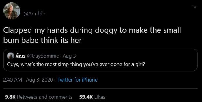 Am_idn clapped my hands during doggy to make the small bum babe think its her ke