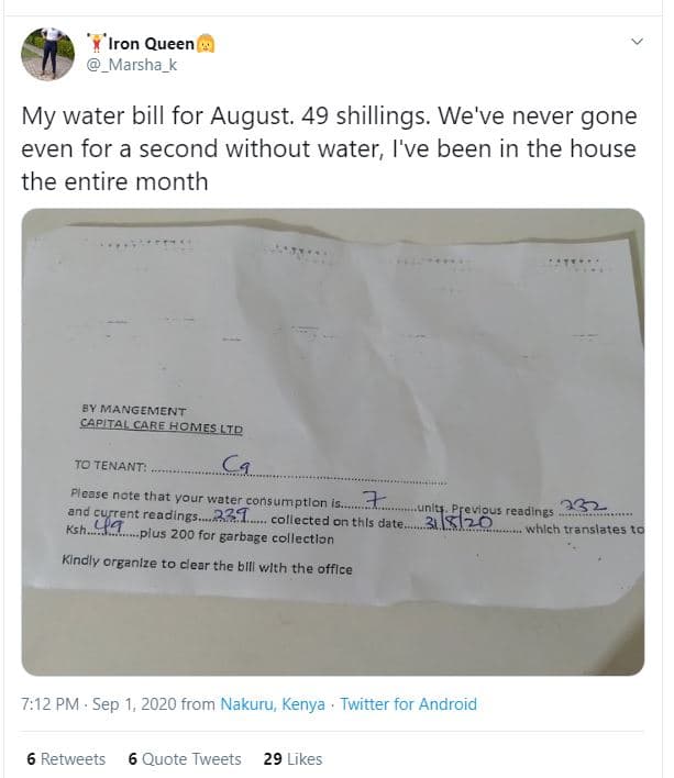 Iron queen marsna_k my water bill for august. 49 shillings. we've never gone eve