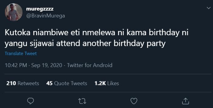 Muregzzzz bravinmurega kutoka niambiwe eti nmelewa ni kama birthday ni yangu sij