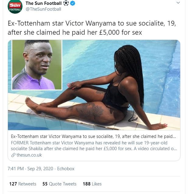 The sun football sun wovball thesunfootball extottenham star victor wanyama to s
