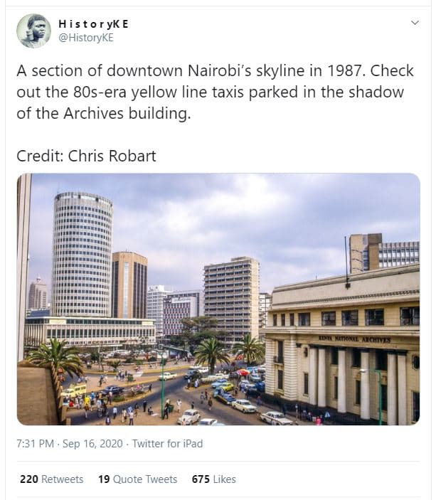 Histor yk e historyke a section of downtown nairobi's skyline in . check out the