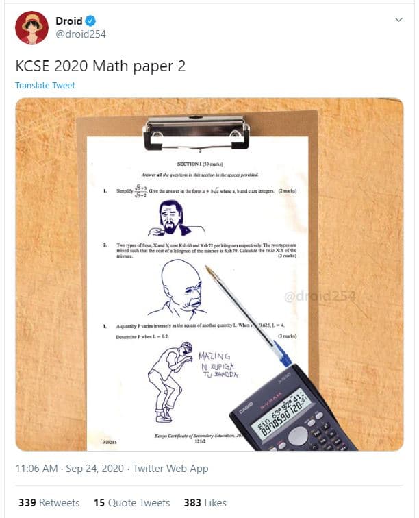 Droid droid254 kcse math paper 2 translate tweet sectio omnrhal maetpoie cae jar