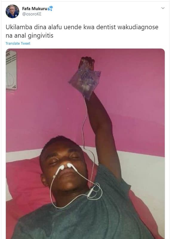 Fafa mukuru osoroke ukilamba dina alafu uende kwa dentist wakudiagnose na anal g