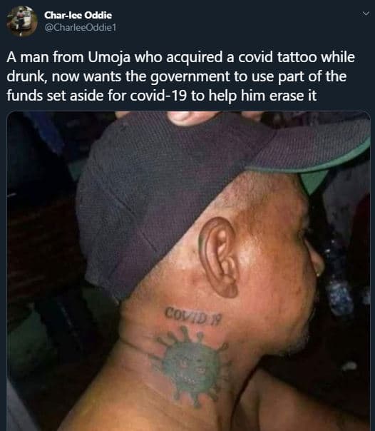 Charlee oddie charleeoddie1 a man from umoja who acquired a covid tattoo while d