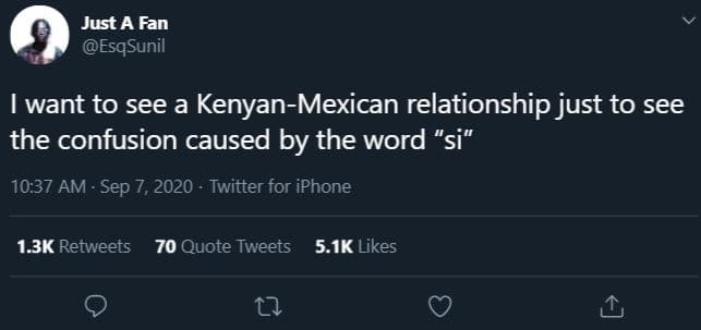 Just a fan esqsunil want to see a kenyanmexican relationship just to see the con
