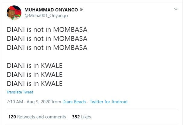 Muhammad onyango moha001_onyango diani is not in mombasa diani is not in mombasa