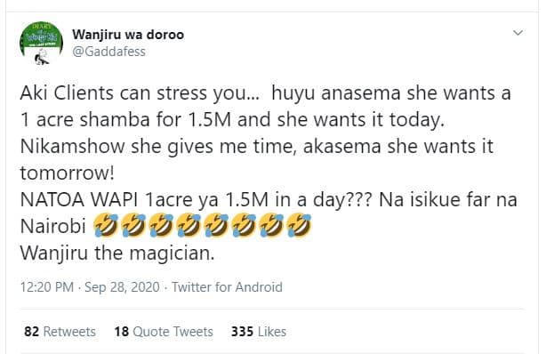 Wanjiru wa doroo gaddafess aki clients can stress you. huyu anasema she wants a