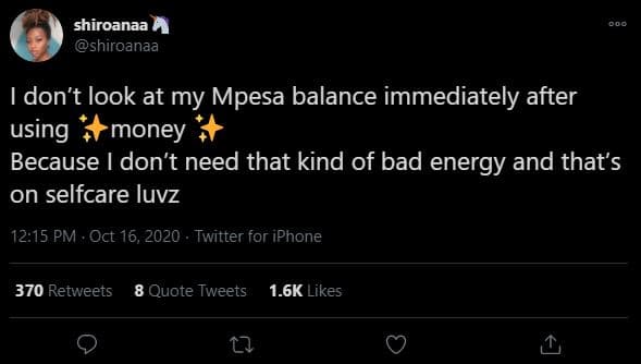 Shiroanaa shiroanaa don't look at my mpesa balance immediately after using money