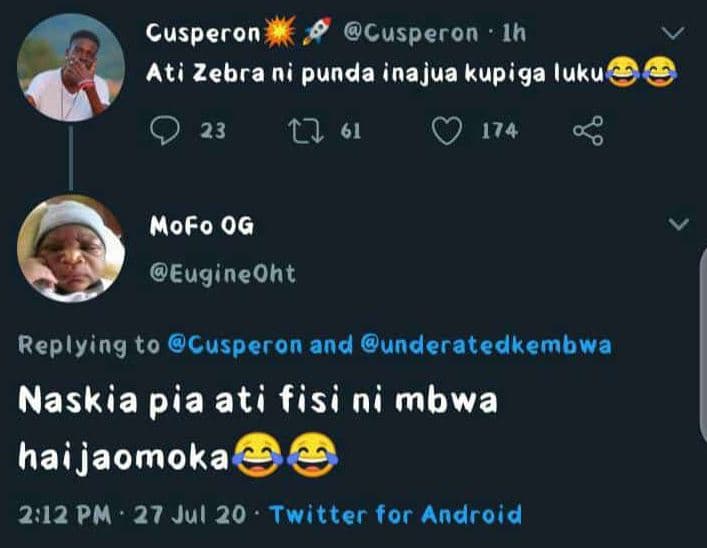 Cusperon cusperon 1h ati zebra ni punda inajua kupiga iuku 23 0 61 174 0 mofo 0g