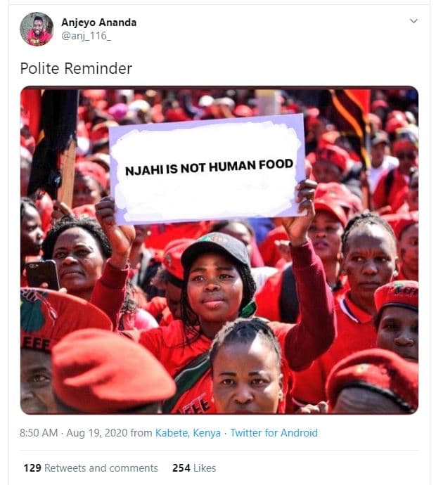 Anjeyo ananda anj_116 polite reminder njahi is not human food 8.50 am aug 19, fr