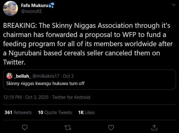 Fafa mukuru osoroke breaking the skinny niggas association through it's chairman