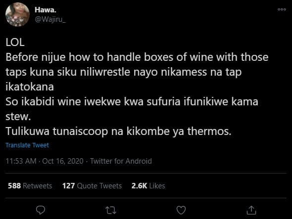 Hawa. wajiru_ lol before nijue how to handle boxes of wine with those taps kuna