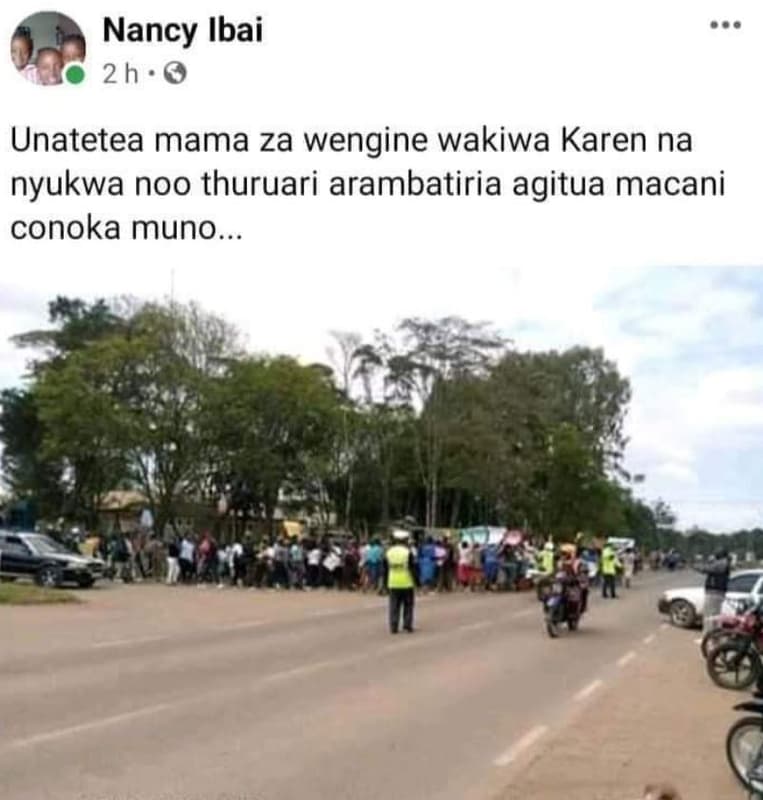 Nancy ibai 2h . unatetea mama za wengine wakiwa karen na nyukwa noo thuruari ara