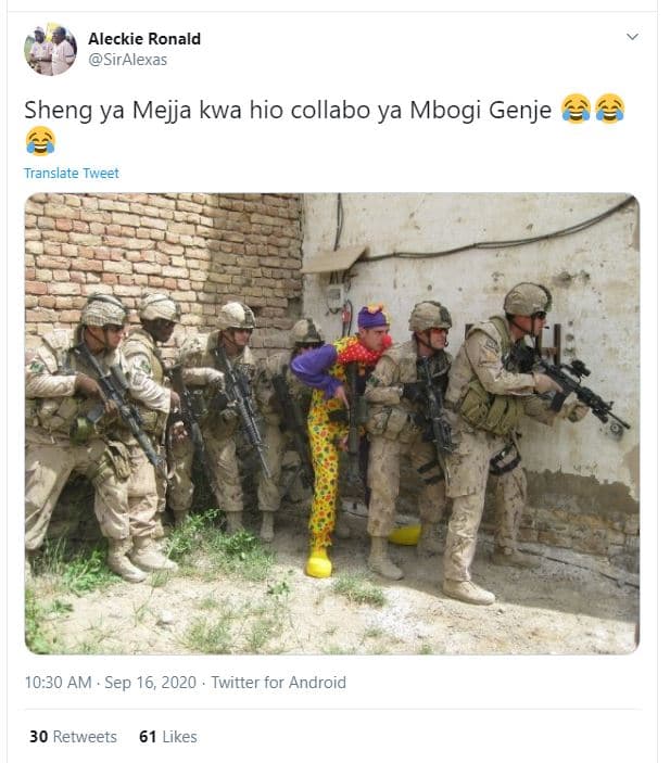 Aleckie ronald siralexas sheng ya mejja kwa hio collabo ya mbogi genje translate