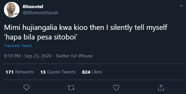 8osmotel 8osmotelsarah mimi hujiangalia kwa kioo then silently tell myself 'hapa