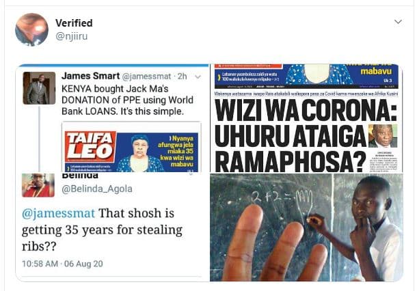 Verified njiiru james smart jamessmat kenya bought jack ma's donation of ppe usi
