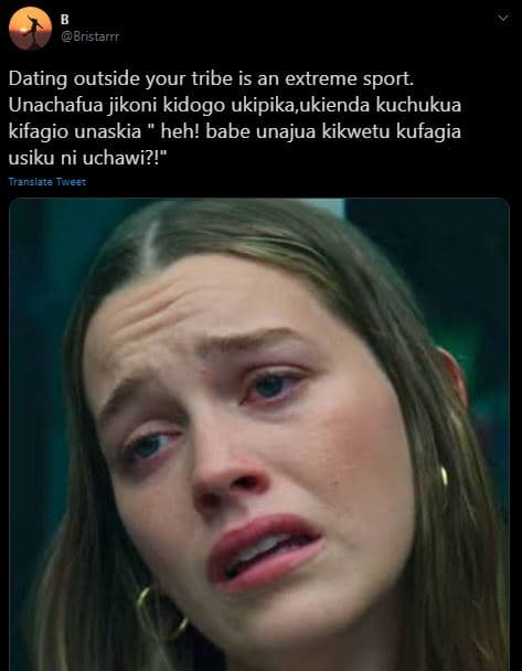 Bristarrr dating outside your tribe is an extreme sport. unachafua jikoni kidogo