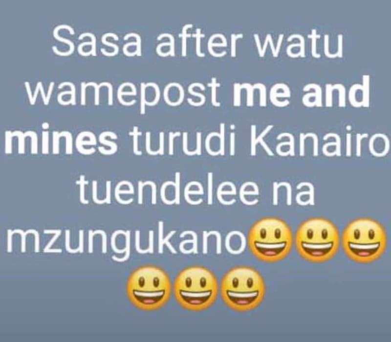 Sasa after watu wamepost me and mines turudi kanairo tuendelee na mzungukano