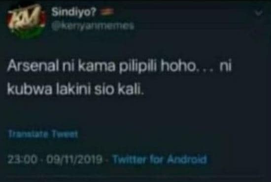 Sindivo? arsenalnikama pllipill hoho ni kubwa lakini slo kall. 200 091201o atano