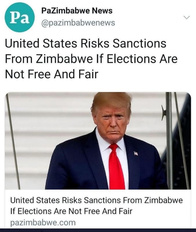 Pazimbabwe news pa pazimbabwenews united states risks sanctions from zimbabwe if