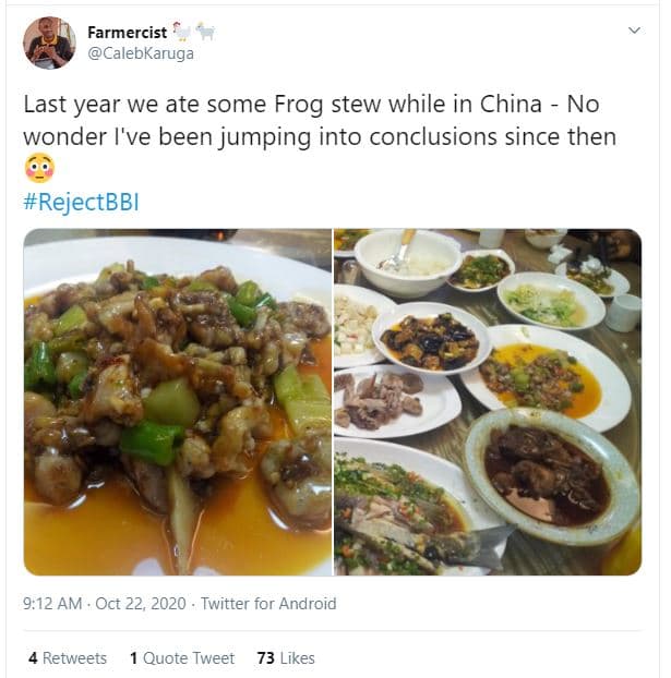 Farmercist calebkaruga last year we ate some frog stew while in china no wonder