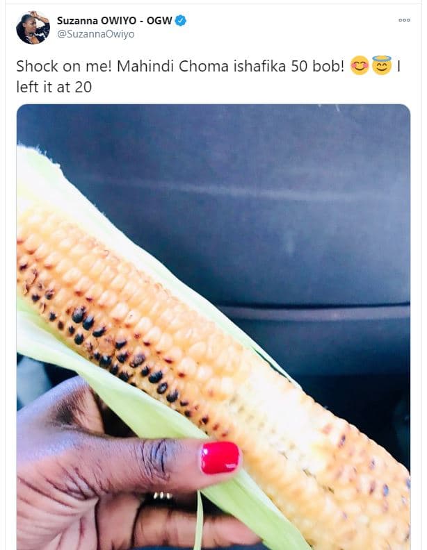 Suzanna owiyo ogw suzannaowiyo shock on me! mahindi choma ishafika 50 bob! left