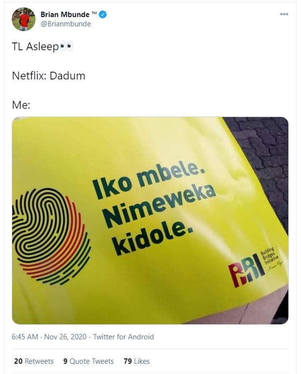 Brian mbunde brianmbunde tl asleep netflix dadum me 6,45 am nov 26 twitter for a