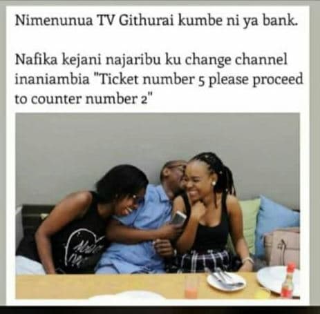 Nimenunua tv githurai kumbe ni ya bank nafika kejani najaribu ku change channel