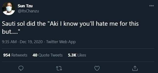 Sun tzu itschanzu sauti sol did the aki know you'il hate me for this but. 9.35 a