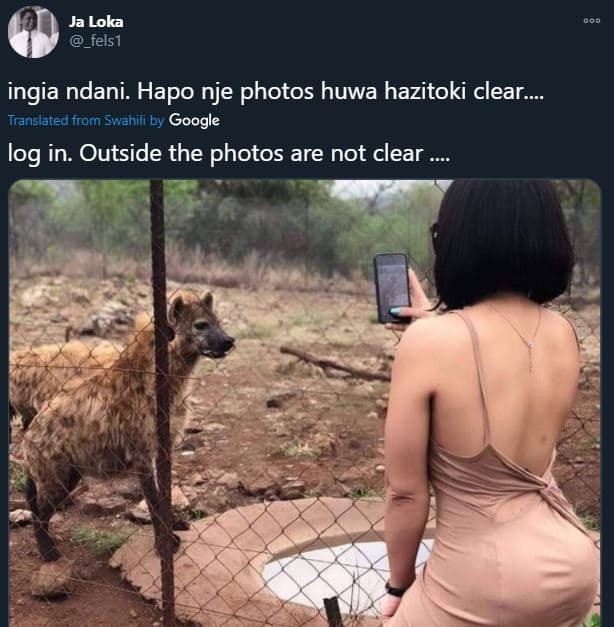 Ja loka _fels1 ingia ndani. hapo nje photos huwa hazitoki clear _ translated fro