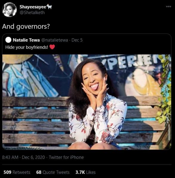 Shayeesayee 7 shetalketh and governors? natalie tewa natalietewa dec 5 hide your