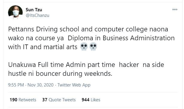 Sun tzu itschanzu pettanns driving school and computer college naona wako na cou