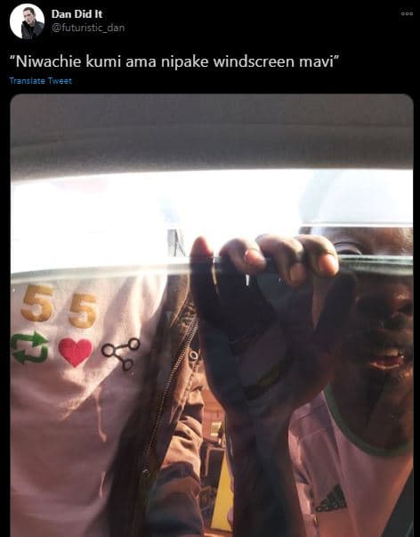 Dan did it futuristic_dan niwachie kumi ama nipake windscreen mavi translate tve