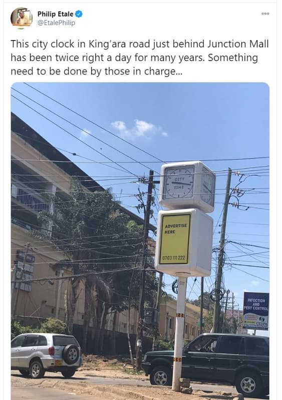 Philip etale etalephilip this city clock in king'ara road just behind junction m