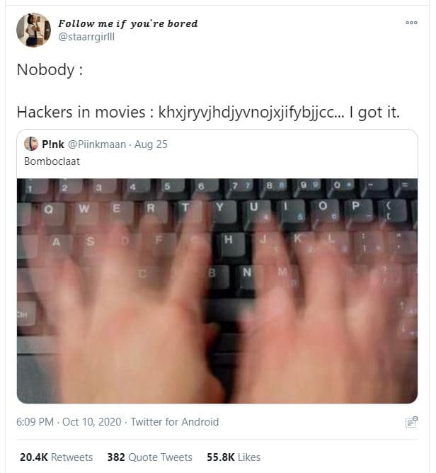 Follow me if you're bored staarrgirlll nobody hackers in movies khxjryvjhdjyvnoj