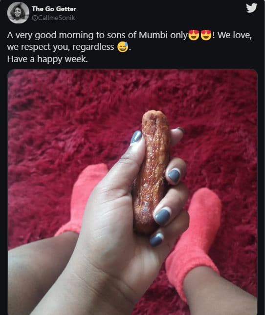 The go getter callmesonik a very good morning to sons of mumbi only we respect y